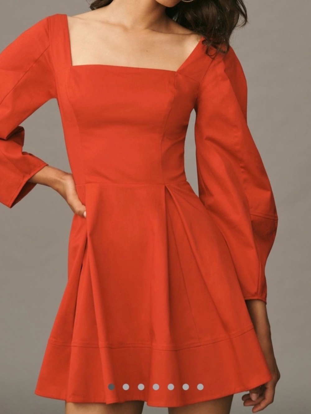 NEW Anthropologie Maeve Long Sleeve Square Neck Pleated Mini Dress - NWT